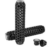 Lot de 2 poignées de guidon de vélo imprimées en 3D, avec extrémités de barre, design en maille respirante, antidérapant, doux, confortable, absorption des chocs, pour VTT