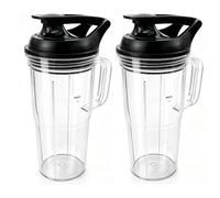 Lot de 2 poignées de mélangeur de rechange de 710 ml avec couvercle à emporter de qualité supérieure, compatible avec NutriBullet Blender Combo 1200W (NBF10500/NBF70500/ZNBF30400Z/ZNBF30500Z/NBF50400