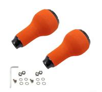 Lot de 2 poignées de moulinet de pêche pour moulinet DAIWA DIY modifié compatible avec plusieurs séries avec matériau EVA et liège en caoutchouc (orange)