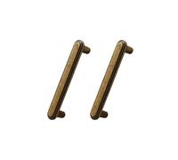 Lot de 2 poignées de placard en métal massif avec finitions antiques et lisses pour meubles et tiroirs