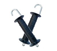 Lot de 2 poignées de portail de clôture électriques sûres avec ressort - Fournitures de jardin stables (noir)