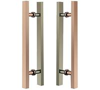 Lot de 2 poignées de porte de grange en acier inoxydable - Finition or rose double face - Poignée de porte d'entrée pour entreprise, hôtel, bar - Disponible en tailles 48,3 cm, 78,7 cm, 99,1 cm, 119,4