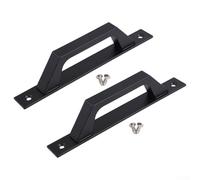 Lot de 2 poignées de porte de grange rustiques en fer noir pour portes de garage et d'abri de jardin (noir)