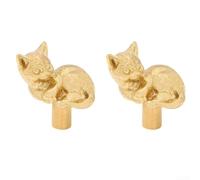 Lot de 2 poignées de porte de placard en laiton pour chambre d'enfant - En cuivre massif - Pour tiroirs et meubles - Décoration et (A)