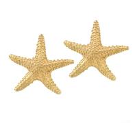 Lot de 2 poignées de porte en laiton en forme d'étoile de mer, installation rapide, boutons d'armoire de style nordique, poignées de tiroir décoratives pour meubles, décoration d'intérieur (A)