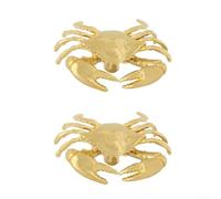 Lot de 2 poignées de porte en laiton massif en forme de crabes pour portes, combinant design artistique et construction métallique (A)