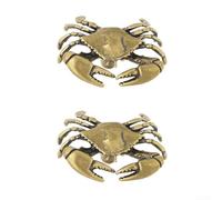 Lot de 2 poignées de porte en laiton massif en forme de crabes pour portes, combinant design artistique et construction métallique (B)