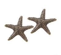 Lot de 2 poignées de porte en laiton motif nordique étoile de mer pour armoire et tiroir de meubles pour enfants (B)