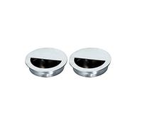 Lot de 2 poignées de porte encastrées en acier inoxydable de 6,5 cm avec vis cachées, poignée d'armoire coulissante pour armoire, tiroir, placard