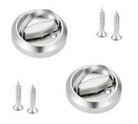 Lot de 2 poignées de porte invisibles en acier inoxydable pour armoires et tiroirs ignifuges et en bois, finition résistante à la rouille et mouvement rotatif à 360 degrés