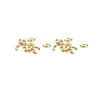 Lot de 2 poignées de porte pour meubles miniatures 1/6 - Doré - 1 cm