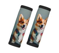 Lot de 2 poignées de protection pour bagages avec motif chiens Corgi mignons