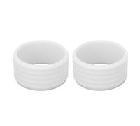Lot De 2 Poignées De Raquette De Tennis En Silicone, Anneau De Fixation Absorbant La Transpiration, Blanc