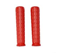 Lot de 2 poignées de rechange en caoutchouc pour brouette, tube rond de 30 mm de diamètre intérieur avec rainure antidérapante, pour chariot de jardin et utilisation sur chantier, rouge (114 x 19 mm)