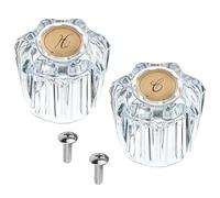Lot de 2 poignées de robinet de baignoire de rechange chaud et froid avec vis de diamètre intérieur de 8 mm, compatibles avec les robinets Delta/LDR/Delex/Peerless, doré