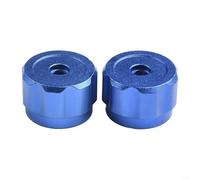 Lot de 2 poignées de roue rondes en alliage d'aluminium pour jauges de collecteur CVC et réparation de robinet, tige carrée de 6,6 mm, poignées bleues (3,4 cm de diamètre)