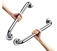 lot de 2 poignées de salle de bain en inox - 60 cm de poignées de sécurité pour personnes âgées - barre d'appui pour sortir de la baignoire - poignée murale pour la cabine de douche ou les marches d'e