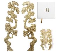 Lot de 2 poignées de tiroir dorées en forme pin, poignées commode dorées, d'armoire en laiton pour armoires, tiroirs, placard cuisine, trou central 9, 7 cm, commode