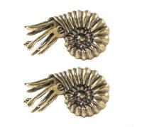 Lot de 2 poignées de tiroir élégantes en ammonite pour solutions créatives de décoration de meubles (B)