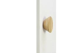 Lot de 2 poignées de tiroir en bois pour porte d'armoire, armoire, placard avec poignée ronde lisse pour décoration d'intérieur moderne (bois de frêne)