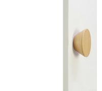 Lot de 2 poignées de tiroir en bois pour porte d'armoire, armoire, placard avec poignée ronde lisse pour décoration d'intérieur moderne (hêtre)