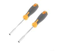 Lot de 2 poignées de tournevis de 6,3 mm pour embouts de 6,3 mm en acier au chrome vanadium avec pointe magnétique à libération rapide ergonomique Rose Jaune Gris Outil professionnel de bricolage (2