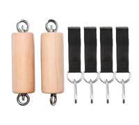 Lot de 2 poignées de traction en bois pour barre de force d'escalade | Accessoires de fitness à domicile, poignées d'entraînement en plein air portables pour kettlebells, bloc