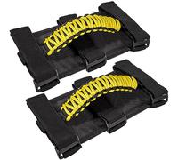 Lot de 2 poignées de transport pour Jeep Wrangler YJ TJ JK JKU JL JLU Sports Sahara Freedom Rubicon Unlimited & Gladiator JT 1955-2022 UTV ATV Paracord Premium (Jaune)