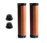 Lot de 2 poignées de vélo en cuir de vachette rétro avec alliage pour guidon standard de 78 mm, idéal pour différents vélos (marron)
