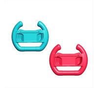 Lot de 2 poignées de volant de jeu pour Switch, bleu et rouge