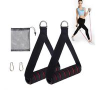 Lot de 2 poignées d'exercice améliorées, équipement de poignée de gym pour accessoires de machine à câble, entraînement de force, pilates, salle de sport à domicile, bandes de résistance, accessoires