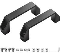 Lot de 2 poignées en alliage d'aluminium avec écrou en T, vis, rondelle, clé, noir (distance entre les trous : 90 mm)