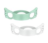 Lot de 2 poignées en silicone pour biberons à col large (vert/blanc)
