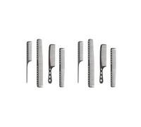 Lot de 2 poignées ergonomiques pour une expérience de peignage plus confortable et plus confortable à tenir, peigne en métal, noir brillant