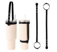 Lot de 2 Poignées pour Bouteille d'eau, Porte Bouteille en Silicone Poignée pour Bouteille d'eau pour Le Transport Porte Gobelet en Silicone avec Sangle Compatible avec la Coupe Stanley Owala