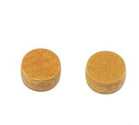 Lot de 2 pointes de queue de billard en cuir de vachette 14 mm x 8 mm conçues pour une utilisation et une durabilité accrues (marron)