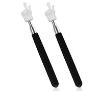 Lot de 2 pointeurs télescopiques pour enseignants - Mini pointeur rétractable pour enseignant d'école primaire, maternelle, fournitures de salle de classe (noir)