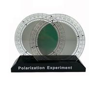 Lot de 2 polarisants avec plaque de diamètre 160 mm pour l'éducation physique - Démonstrateur d'interférence de polarisation de 205 mm pour expériences de diamètre de lumière (noir et blanc)