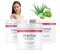 Lot de 2 pommades au poivre Plus - 100 g - Pour bronzage - Pommade au poivre - Crème pour réparer la peau - Pommade au poivre active - Pommades riche avec collagène et huile d'argan