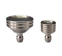 Lot de 2 pommeaux de douche en acier inoxydable 6,35 mm à connexion rapide, buse d'eau haute pression pour nettoyage extérieur, embout d'insertion pour équipement de jardin