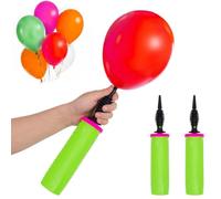 Lot de 2 Pompe Ballon Manuelle, Gonfleur Ballon Baudruche Double Action pour Décoration Anniversaire, Mariage et Fête, Pompe à Air Portable pour Ballons de Baudruche - Vert
