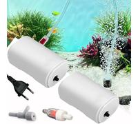 Lot de 2 pompes à air d'aquarium - 25 décibels - 200 l/h - Aérateur puissant pour aquariums jusqu'à 100 l - Avec accessoires