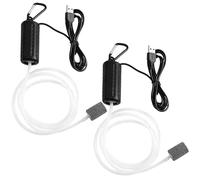 Lot de 2 pompes à air pour aquarium - Mini pompe à oxygène silencieuse - 1 W - USB - Avec pierre à air et tuyau - Économie d'énergie
