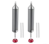 Lot de 2 pompes à dessouder portables avec tubes en silicone, construction en alliage d'aluminium pour une forte aspiration sous vide et un retrait efficace de la soudure