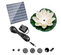 Lot de 2 pompes à fontaine solaire lotus à débit d'eau réglable pour décoration d'étang de jardin, fontaine d'extérieur à faire soi-même avec buses
