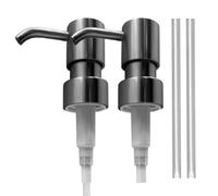 Lot de 2 Pompes à Savon de Rechange, distributeurs de Savon pour Salle de Bain, Bouteilles Rondes de 28 mm, antirouille et Anti-Fuite pour Bouteille de Savon (argenté)