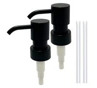 Lot de 2 pompes à savon de rechange, distributeurs de savon pour salle de bain, bouteilles rondes de 28 mm, antirouille et anti-fuite pour bouteille de savon (noir mat)