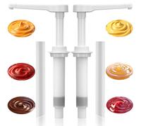 Lot de 2 pompes de rechange universelles pour distributeurs de sirop de fromage Nacho, compatibles avec les distributeurs de chauffe-sauce de 2,8 l, 4,3 l, 7,4 l, plastique blanc de qualité