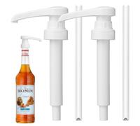 Lot de 2 Pompes doseuses de 1 l de sirop, Pompe doseuse pour Boisson, Distributeur de sirop réutilisable, pour Bouteille en Verre Monin de la Pompe de Rechange, Compatible (Blanc 700 ML)