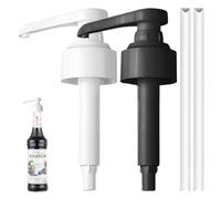 Lot de 2 Pompes doseuses de 1 l de sirop, Pompe doseuse pour Boisson, Distributeur de sirop réutilisable, pour Bouteille en Verre Monin de la Pompe de Rechange, Compatible (Noir+Blanc 1000 ML)